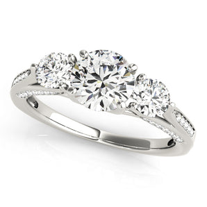 3 Stone Round Engagement Ring
