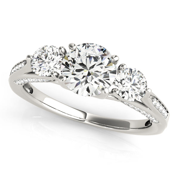 3 Stone Round Engagement Ring