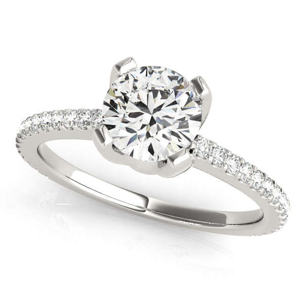 Round Single Row Prong Set Engagement Ring