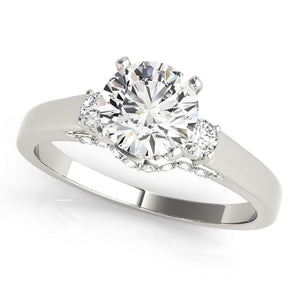 3 Stone Round Engagement Ring