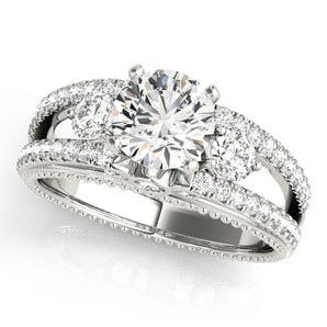 3 Stone Round Engagement Ring