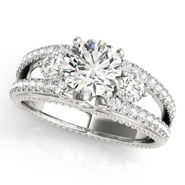 3 Stone Round Engagement Ring