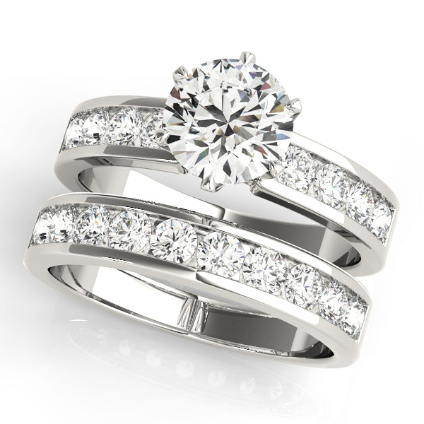 Single-Row Channel-Set Engagement Ring - alt view