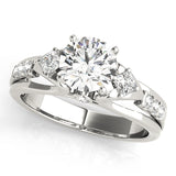 3 Stone Round Engagement Ring