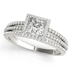 Square Halo Cushion Engagement Ring