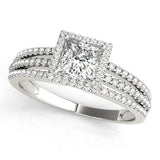 Square Halo Cushion Engagement Ring