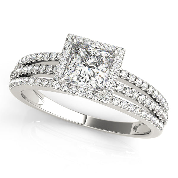 Square Halo Cushion Engagement Ring