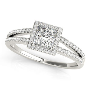 Square Halo Cushion Engagement Ring