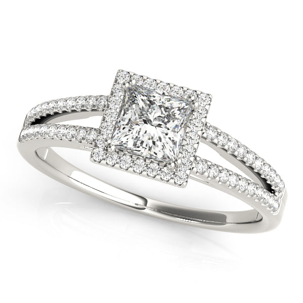 Square Halo Cushion Engagement Ring