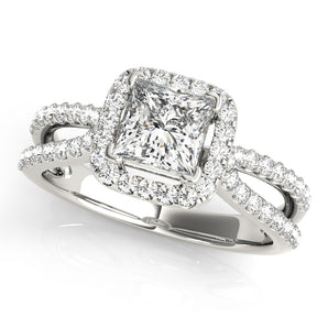 Square Halo Cushion Engagement Ring