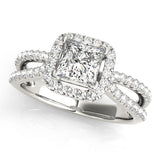 Square Halo Cushion Engagement Ring