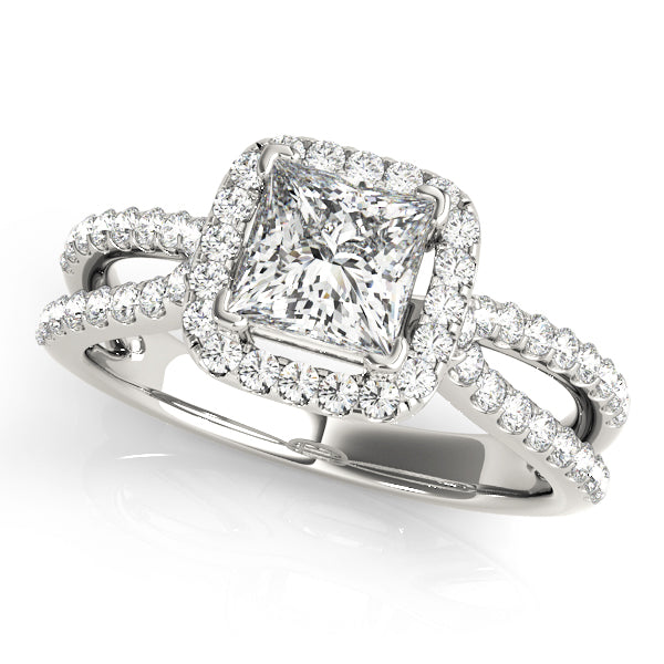 Square Halo Cushion Engagement Ring