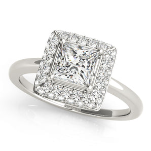 Square Halo Cushion Engagement Ring