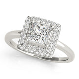 Square Halo Cushion Engagement Ring