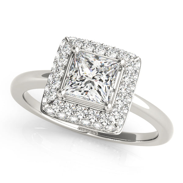 Square Halo Cushion Engagement Ring