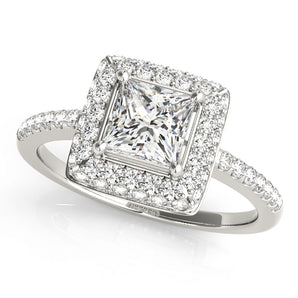 Square Halo Cushion Engagement Ring