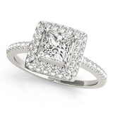 Square Halo Cushion Engagement Ring