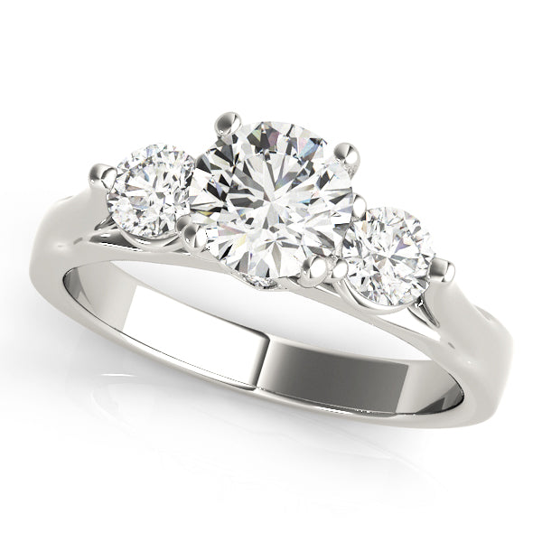 3 Stone Round Engagement Ring