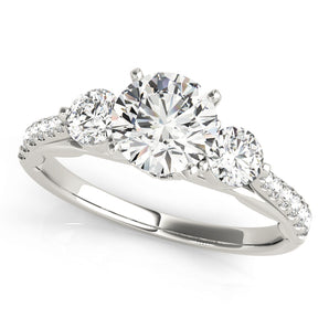 3 Stone Round Engagement Ring