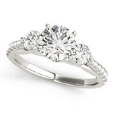 3 Stone Round Engagement Ring