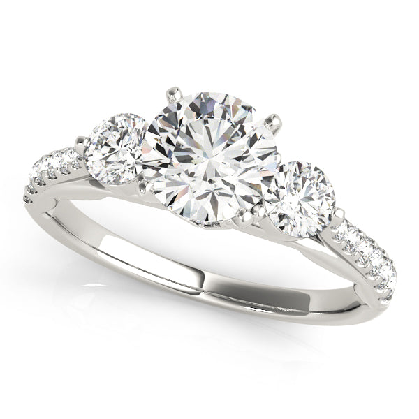 3 Stone Round Engagement Ring