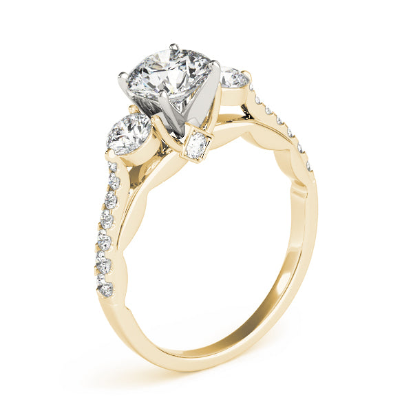 Three-Stone Engagement Ring (Round Center) - alt view