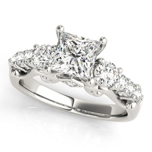 3 Stone Round Engagement Ring