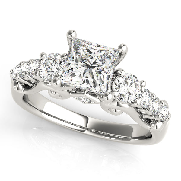 3 Stone Round Engagement Ring