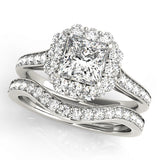 Halo Square & Engagement Ring (Cushion Center) - alt view