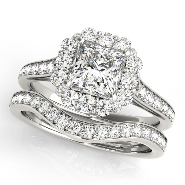 Halo Square & Engagement Ring (Cushion Center) - alt view