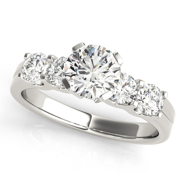 Round Single Row Prong Set Engagement Ring