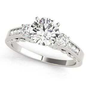 3 Stone Round Engagement Ring