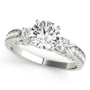 3 Stone Round Engagement Ring