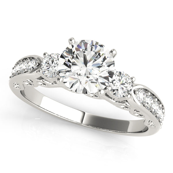 3 Stone Round Engagement Ring