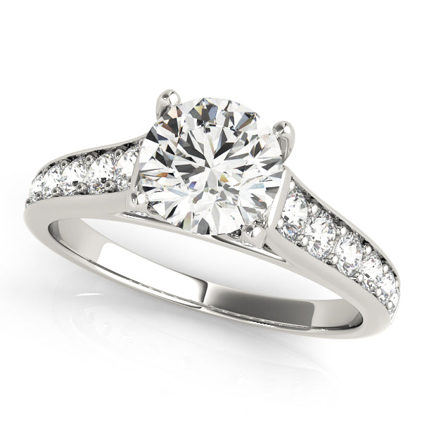Round Single Row Prong Set Engagement Ring