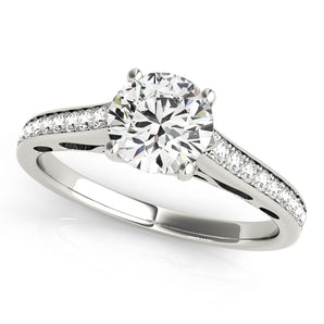 Round Single Row Prong Set Engagement Ring