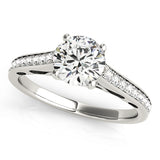 Round Single Row Prong Set Engagement Ring