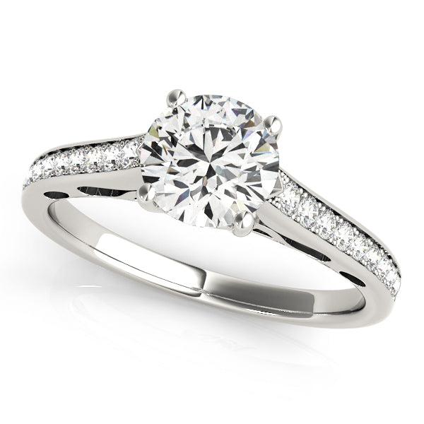 Round Single Row Prong Set Engagement Ring