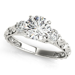 3 Stone Round Engagement Ring