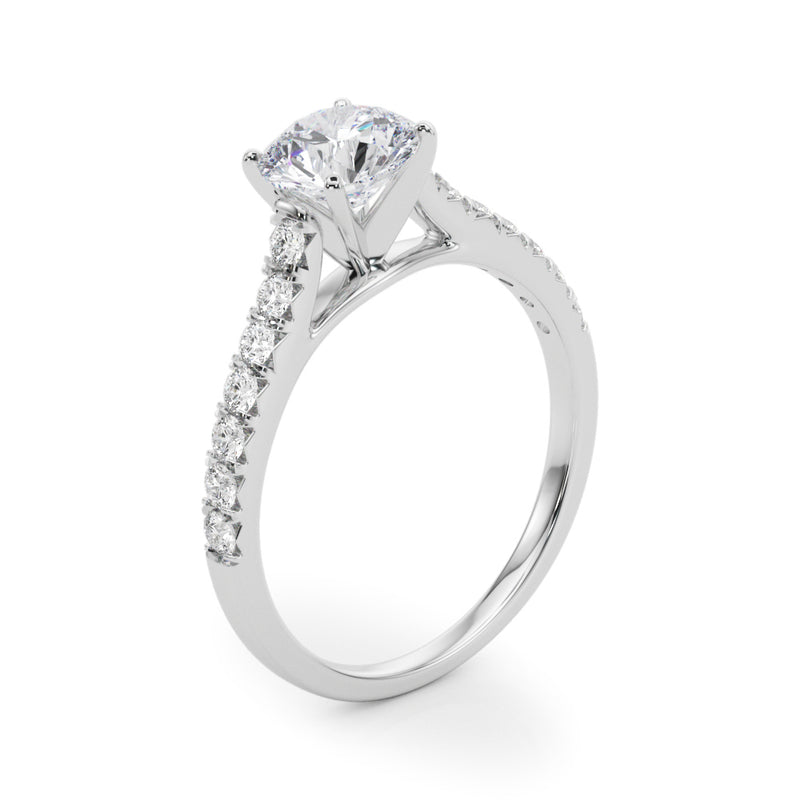 Single-Row Prong-Set Engagement Ring - alt view