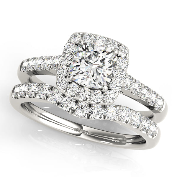 Halo Square & Cushion Engagement Ring (50778-E-1)