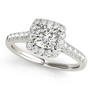 Halo Square & Cushion Engagement Ring (50778-E-1/2)