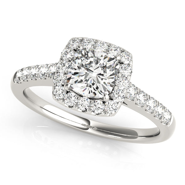 Halo Square & Cushion Engagement Ring (50778-E-1/2)
