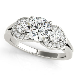 3 Stone Round Engagement Ring