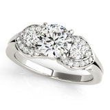 3 Stone Round Engagement Ring