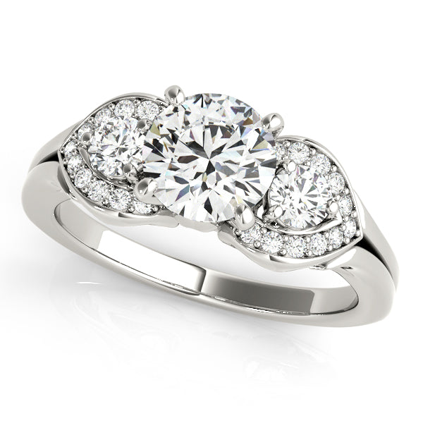 3 Stone Round Engagement Ring