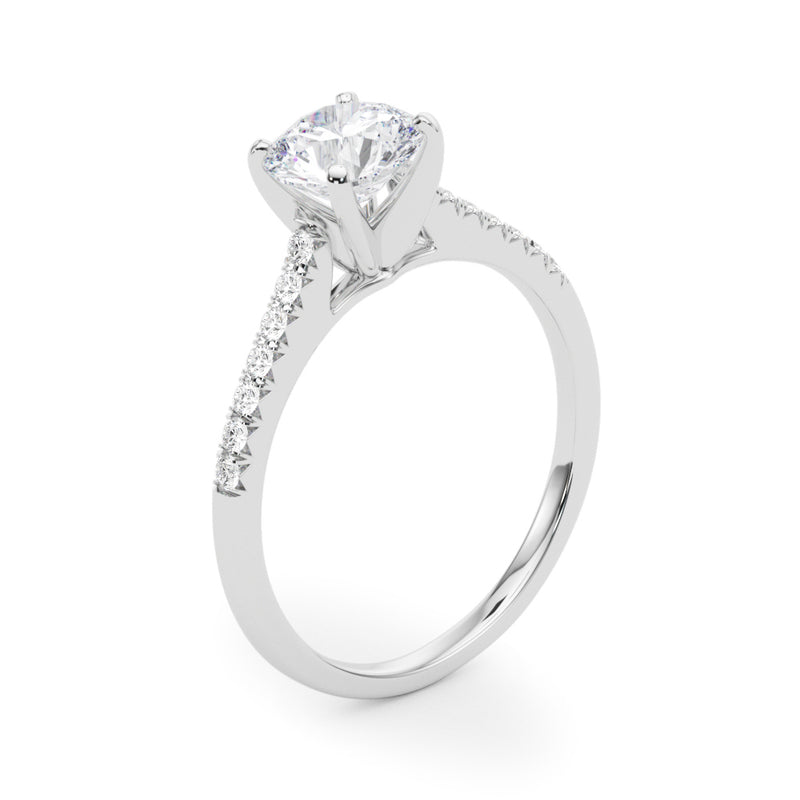Single-Row Prong-Set Engagement Ring - alt view