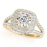 Cushion Halo Round Center Engagement Ring (50848-E-A)