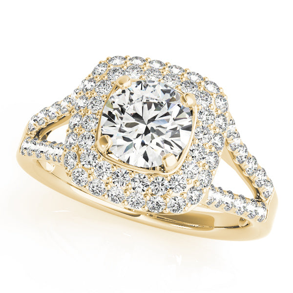 Cushion Halo Round Center Engagement Ring (50848-E-B)
