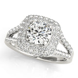 Cushion Halo Round Center Engagement Ring (50848-E-A)